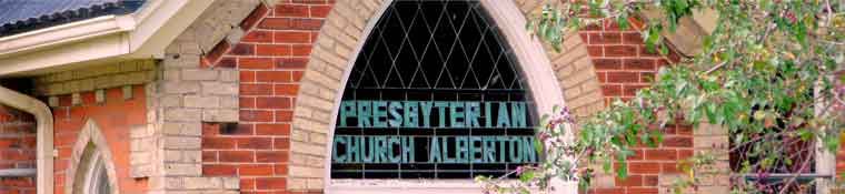 The window above the entrance doors to Alberton Church.